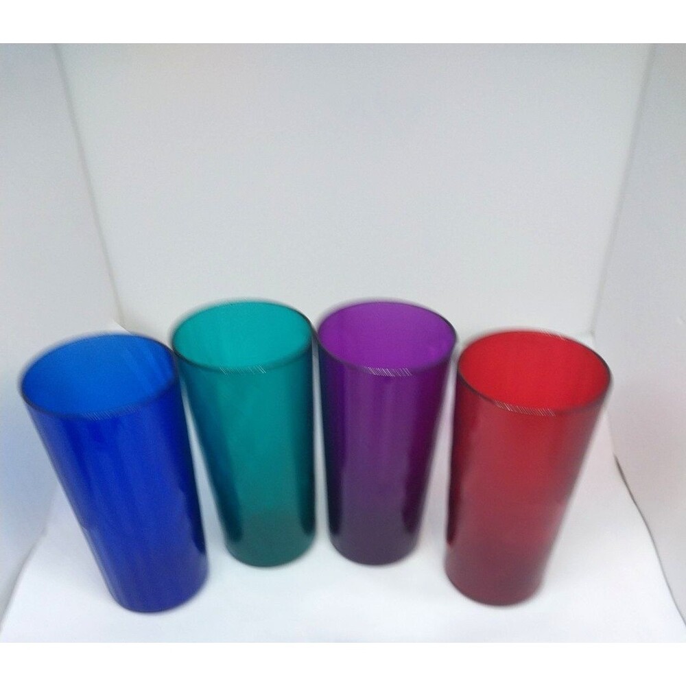 Tupperware USA Made 14 oz Jewel Tone Multi Color Tumblers Set of 4 - Picture 8 of 13